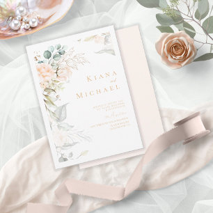 Pearl Blush Floral Wedding V2 ID989 Invitation