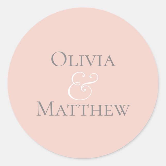 Pearl Blush Personalised Classic Round Sticker (Front)
