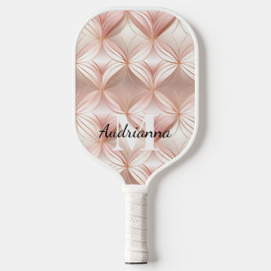 Pearl Blush Pink Rose Gold Abstract  Pickleball Paddle