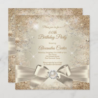 Pearl Bow Beige Cream Gold Snowflake Party