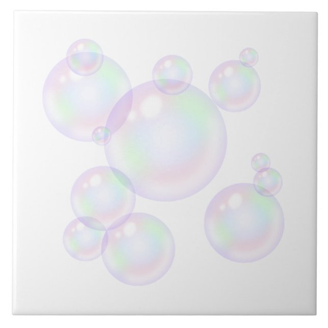 Pearl Bubble Bathroom Wall Art Ceramic Tile (Front)