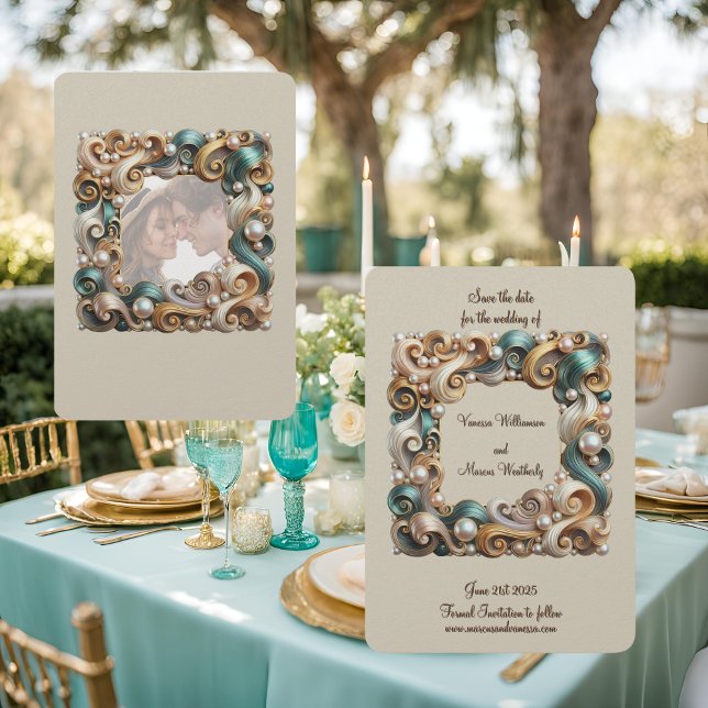 Pearl Coast Elegance Formal Save the Date Card (Creator Uploaded)