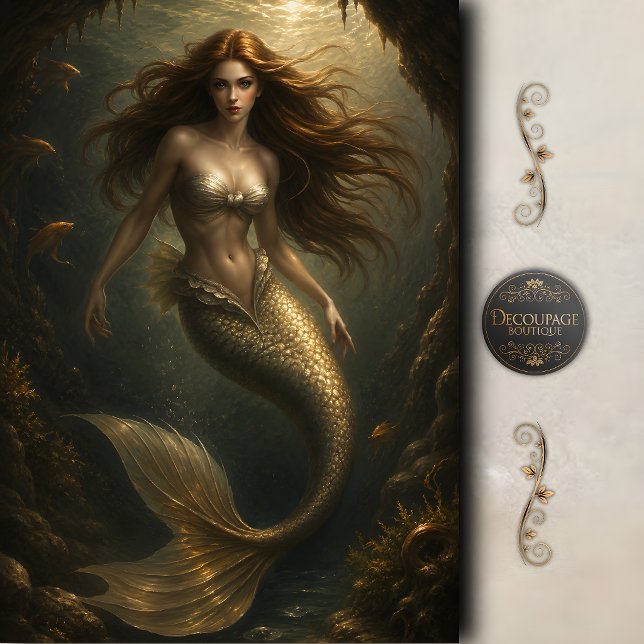Pearl Cove Mermaid Decoupage Tissue Paper (Pearl Cove Mermaid Decoupage Tissue Paper)