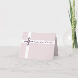 Pearl Cross Religious Thank You Notecard