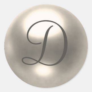 Pearl D monogram wedding seal