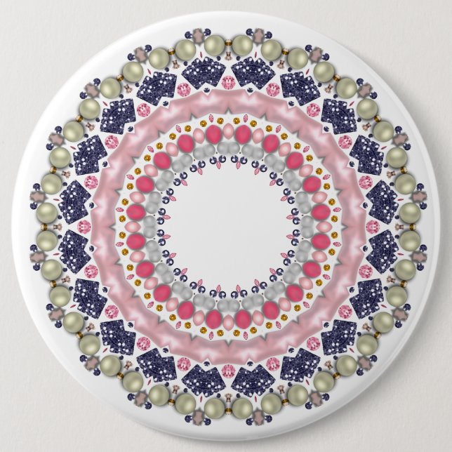 Pearl decoration 6 cm round badge (Front)