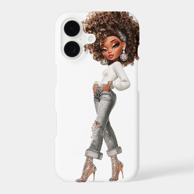 Pearl-Denim Editorial Fashion Phone Case (Back)