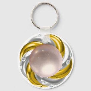 PEARL & DIAMONDS KEY RING