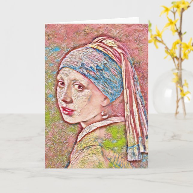 Pearl Earring Card (Yellow Flower)