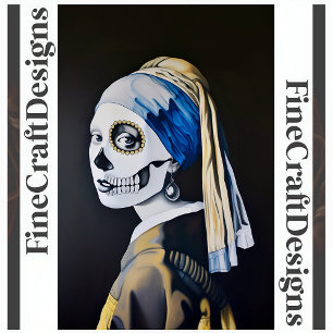 Pearl Earring Skull Vermeer Parody Decoupage L 134 Tissue Paper