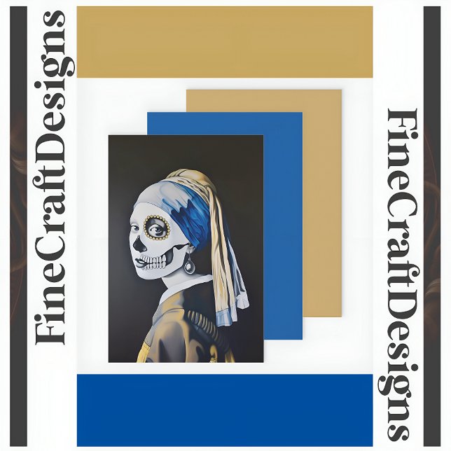 Pearl Earring Skull Vermeer Parody Decoupage L 134 Wrapping Paper Sheet (Creator Uploaded)