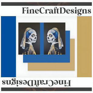  Pearl Earring Skull Vermeer Parody RL134 Decoupag Wrapping Paper Sheet