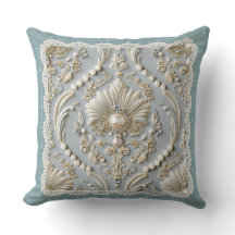 Pearl Elegance: Crystal Embroidered Pattern Throw
