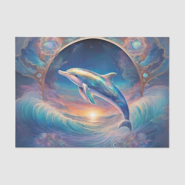 Pearl Essence Dolphin Decoupage Tissue Tissue Paper (Front)