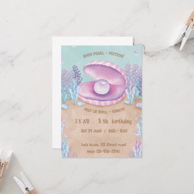 Pearl-fection  invitation (Front/Back In Situ)