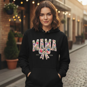 Pearl Floral Mama Varsity Elegant Feminine Hoodie