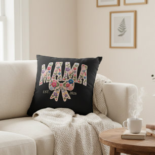 Pearl Floral Mama Varsity Feminine Artwork Cushion