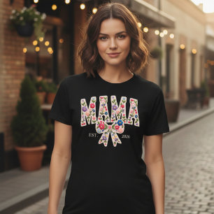 Pearl Floral Mama Varsity Modern Feminine T-Shirt