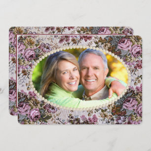 Pearl Frame and Tapestry Vow Renewal Invitation