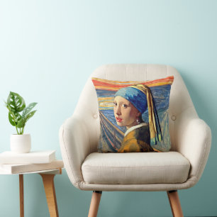 Pearl Girl’s Silent Scream Pillow