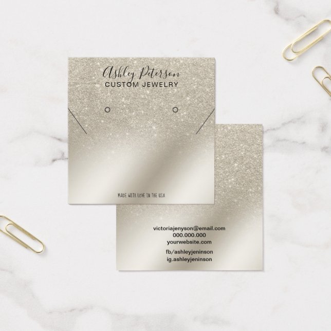 pearl glitter ivory necklace stud earring display (Office)