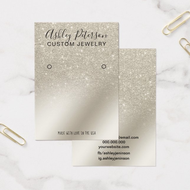 pearl glitter ivory ombre chic earring display (Office)