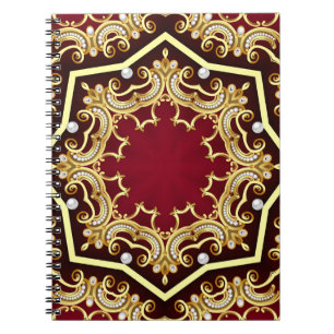 Pearl Gold Frame Illustration Background Notebook