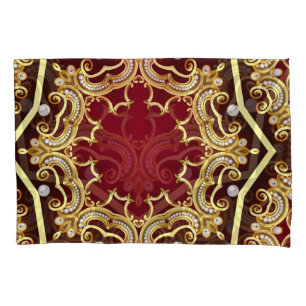 Pearl Gold Frame Illustration Background Pillowcase