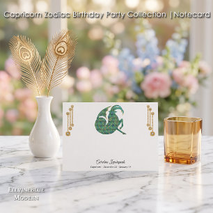 Pearl & Gold Jewels Capricorn Zodiac Sign Card