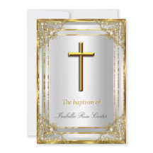 Pearl Gold White Cross Baptism/Christening