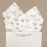 Pearl Grey Hanukkah Menorah Star of David Pattern Tissue Paper<br><div class="desc">This design features a watercolor golden menorah and Star of David pattern set on a pearl grey / smoke white background. The background colour may be changed to,  literally,  any colour you like! Just choose the customise tool.</div>