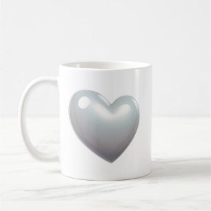 Pearl Grey Heart Coffee Mug