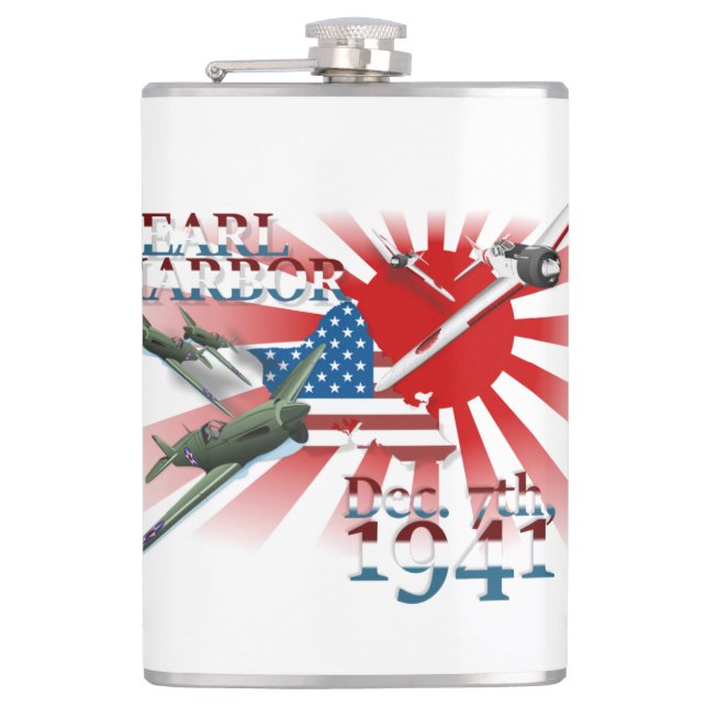 Pearl Habor December 7, 1941 Hip Flask (Front)