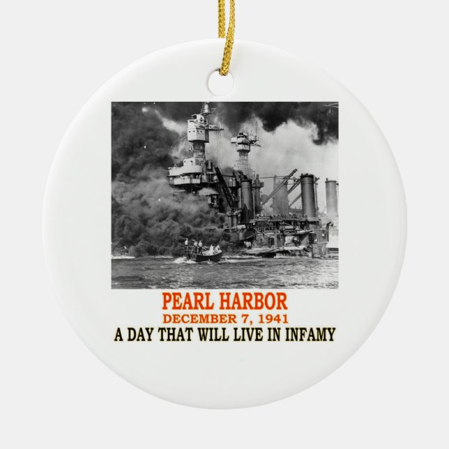 PEARL HARBOR CERAMIC TREE DECORATION (Front)
