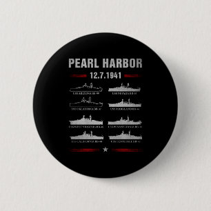 Pearl harbour battleship memorial day december 7th 6 cm round badge