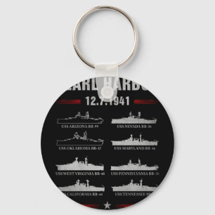 Pearl harbour battleship memorial day december 7th key ring