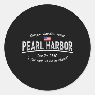 Pearl Harbour Memorial Day Hawaii Usa Flag Day Of Classic Round Sticker