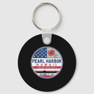 Pearl Harbour Memorial Hawaii Vintage Usa Flag Day Key Ring