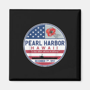 Pearl Harbour Memorial Hawaii Vintage Usa Flag Day Magnet