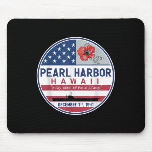 Pearl Harbour Memorial Hawaii Vintage Usa Flag Day Mouse Pad