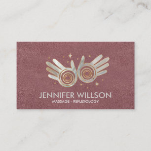 Pearl Healing Hands Energy Spiral Appointment Business Card