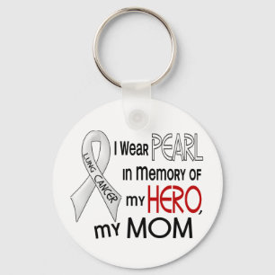Pearl In Memory Of My Mum Lung Cancer Key Ring
