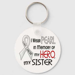 Pearl In Memory Of My Sister Lung Cancer Key Ring