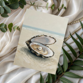 Pearl in Oyster – Coastal Tranquility Postcard