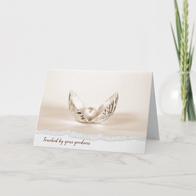 Pearl in Seashell Thank You Card (Front)