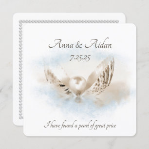 Pearl In Seashell Wedding Invitation