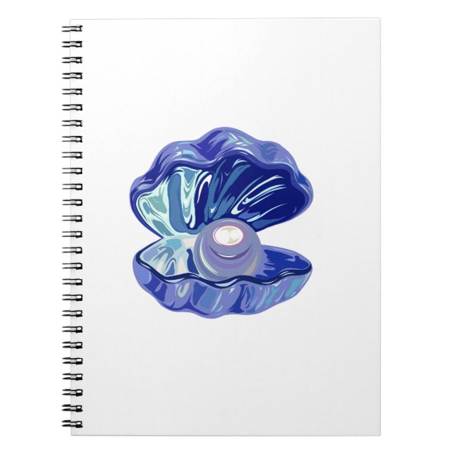 Pearl inside an ocean seashell notebook (Front)