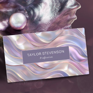 Pearl Iridescence Holographic Pastel Business Card