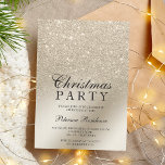 pearl ivory glitter ombre metallic foil Christmas Invitation<br><div class="desc">A chic and luxurious pearl ivory glitter ombre metallic foil design with elegant calligraphy typography for a corporate Christmas party invitation .</div>