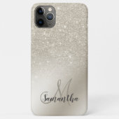 Pearl ivory glitter ombre metallic foil name Case-Mate iPhone case (Back)